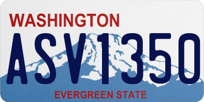 WA license plate ASV1350