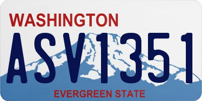 WA license plate ASV1351