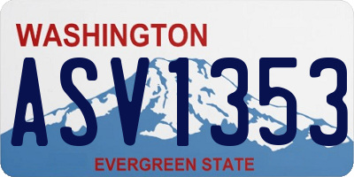 WA license plate ASV1353