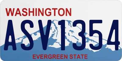 WA license plate ASV1354