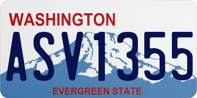 WA license plate ASV1355