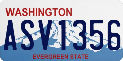 WA license plate ASV1356