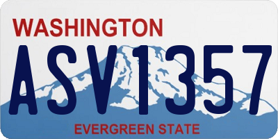 WA license plate ASV1357