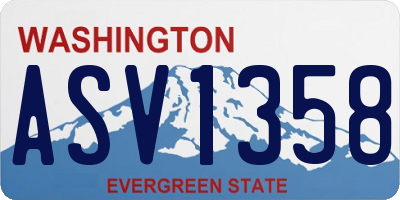 WA license plate ASV1358