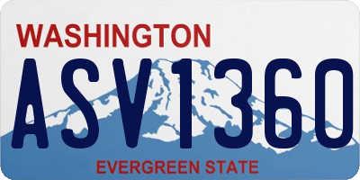 WA license plate ASV1360