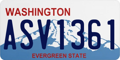 WA license plate ASV1361