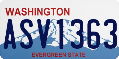 WA license plate ASV1363
