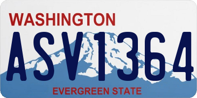 WA license plate ASV1364