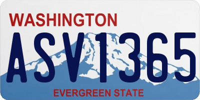WA license plate ASV1365