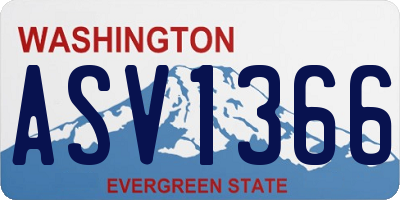 WA license plate ASV1366