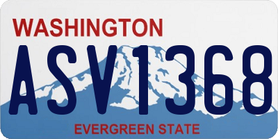WA license plate ASV1368