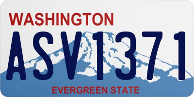 WA license plate ASV1371