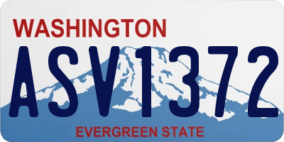 WA license plate ASV1372