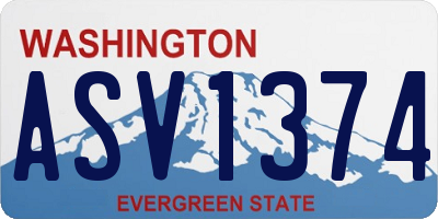 WA license plate ASV1374