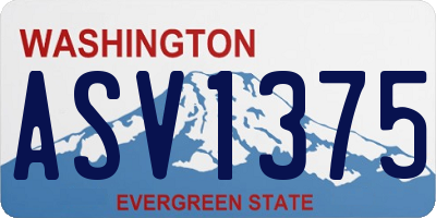 WA license plate ASV1375