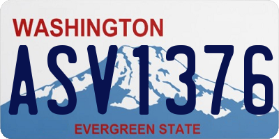 WA license plate ASV1376