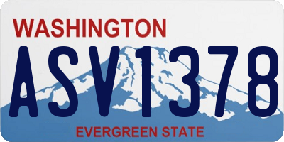 WA license plate ASV1378
