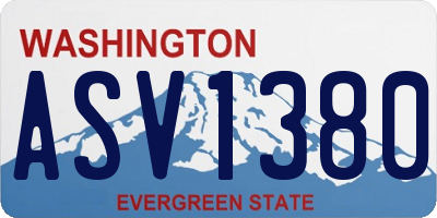 WA license plate ASV1380