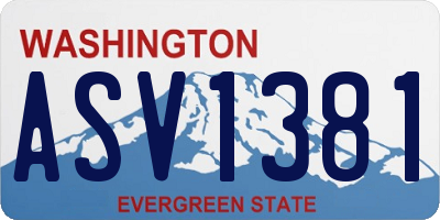 WA license plate ASV1381