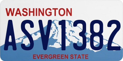WA license plate ASV1382