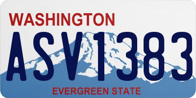 WA license plate ASV1383