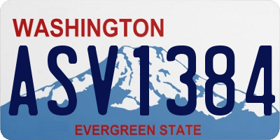 WA license plate ASV1384