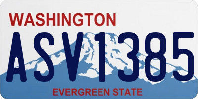 WA license plate ASV1385