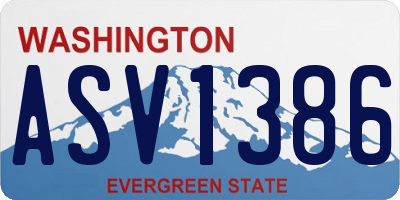 WA license plate ASV1386
