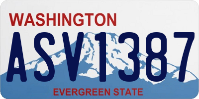 WA license plate ASV1387