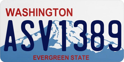 WA license plate ASV1389