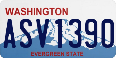 WA license plate ASV1390