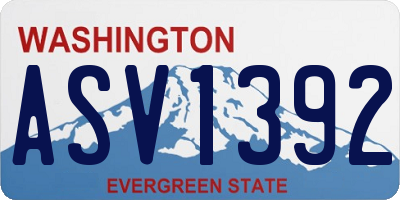 WA license plate ASV1392