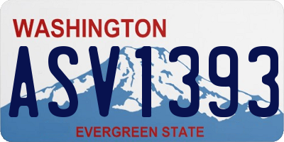 WA license plate ASV1393