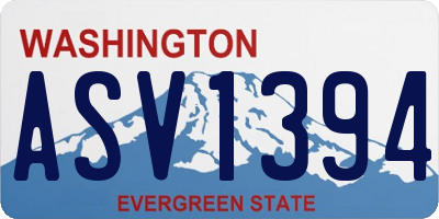 WA license plate ASV1394