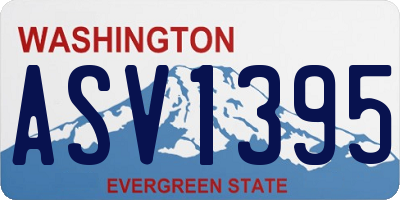 WA license plate ASV1395