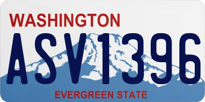 WA license plate ASV1396