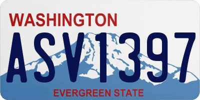 WA license plate ASV1397