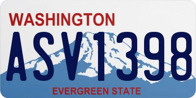 WA license plate ASV1398