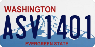 WA license plate ASV1401