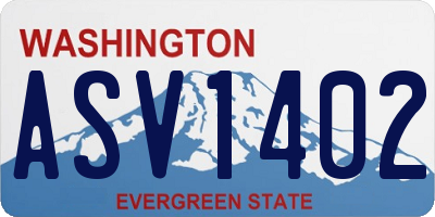 WA license plate ASV1402