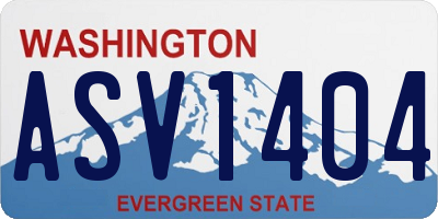 WA license plate ASV1404