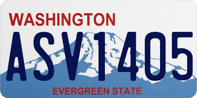 WA license plate ASV1405
