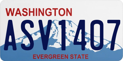 WA license plate ASV1407