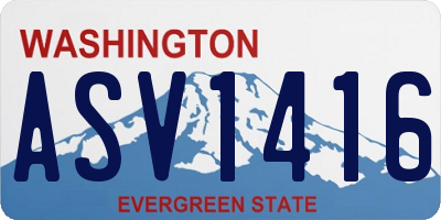 WA license plate ASV1416