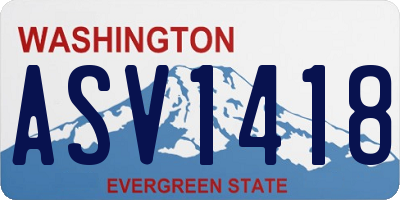 WA license plate ASV1418