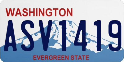 WA license plate ASV1419