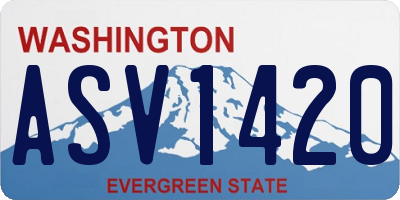 WA license plate ASV1420