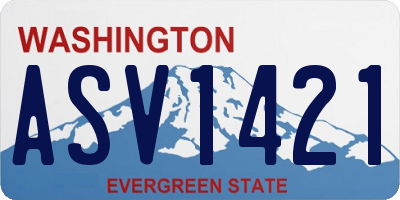 WA license plate ASV1421