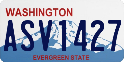 WA license plate ASV1427