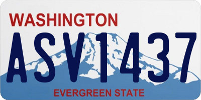 WA license plate ASV1437